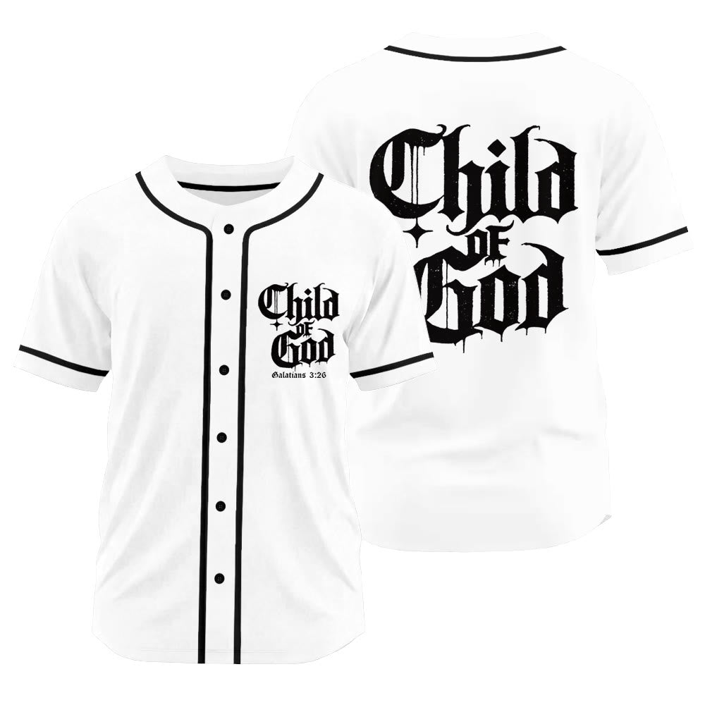 Christianartworkshop Galatians 3:26 Child of God Faith Statement Unisex Baseball Jersey - White - 3XL - image 0