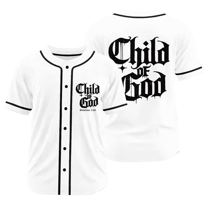 Christianartworkshop Galatians 3:26 Child of God Faith Statement Unisex Baseball Jersey - White - 3XL - image 0