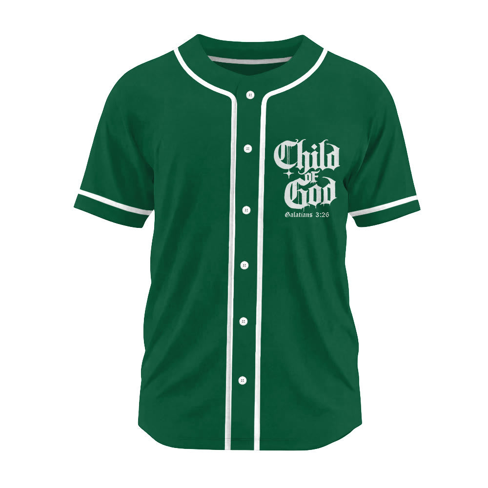 Christianartworkshop Galatians 3:26 Child of God Faith Statement Unisex Baseball Jersey - Green - 3XL - image 20