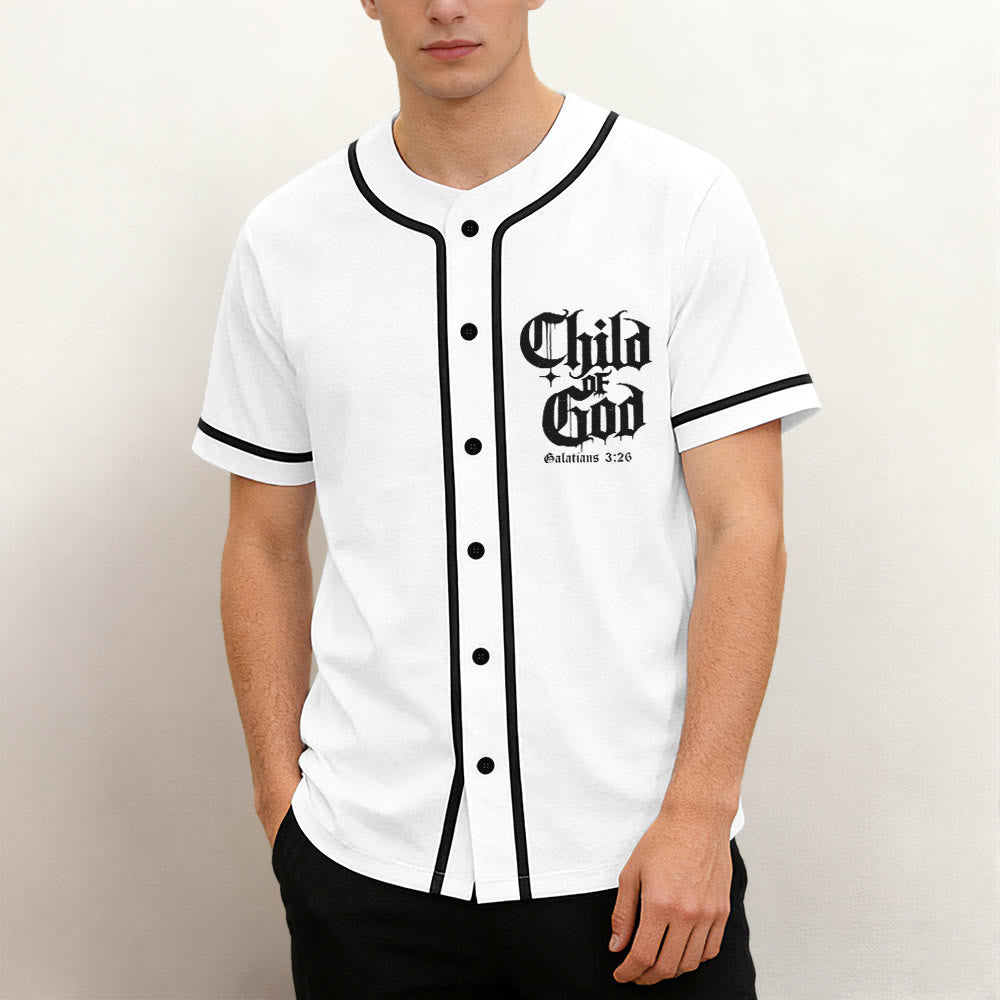 Christianartworkshop Galatians 3:26 Child of God Faith Statement Unisex Baseball Jersey - image 1