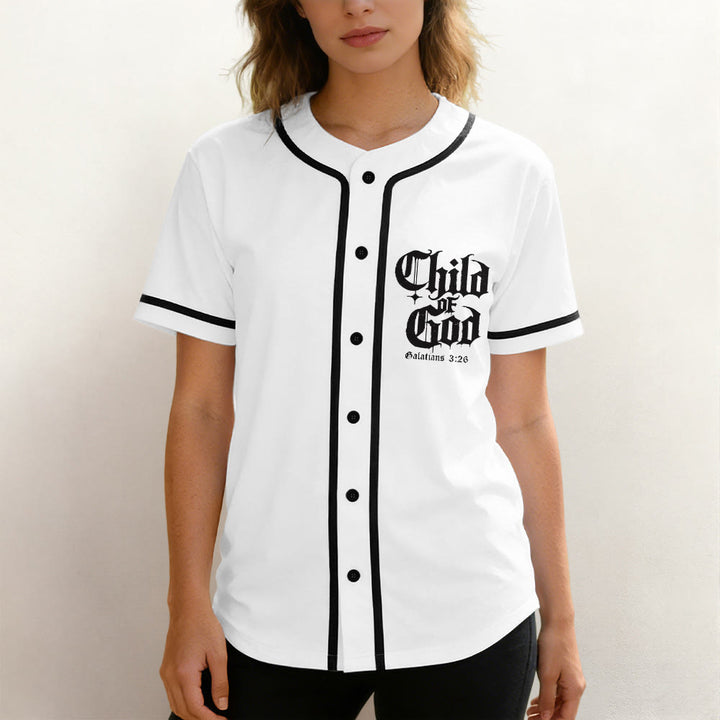 Christianartworkshop Galatians 3:26 Child of God Faith Statement Unisex Baseball Jersey - image 3