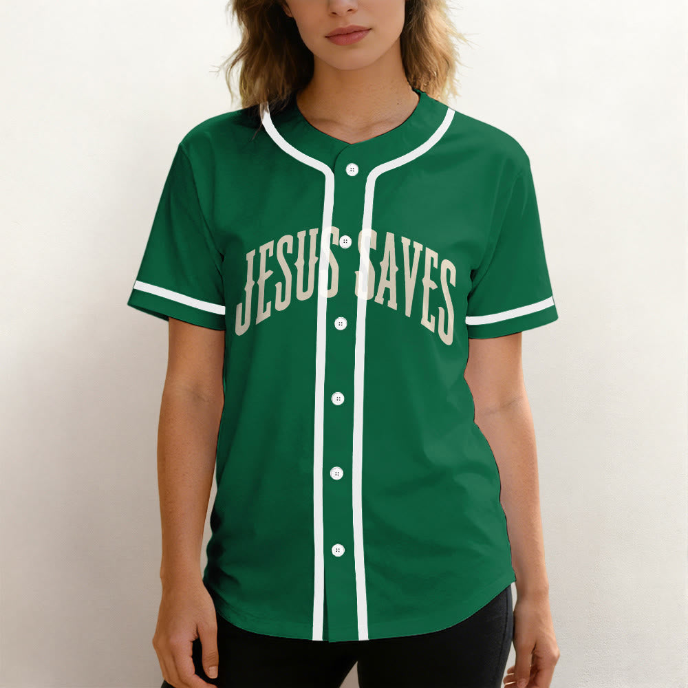 Christianartworkshop Baseball Faith Jesus Saves Unisex Baseball Jersey - image 3
