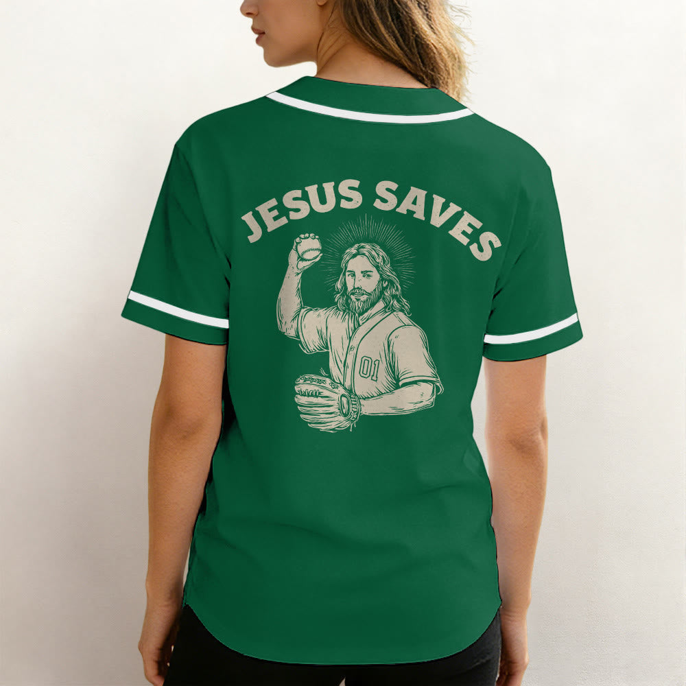Christianartworkshop Baseball Faith Jesus Saves Unisex Baseball Jersey - image 4