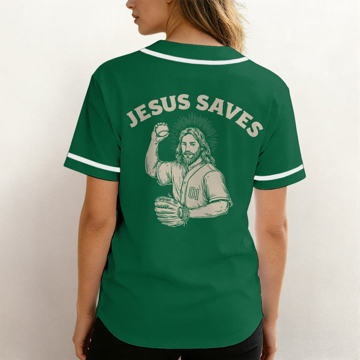 Christianartworkshop Baseball Faith Jesus Saves Unisex Baseball Jersey - image 4