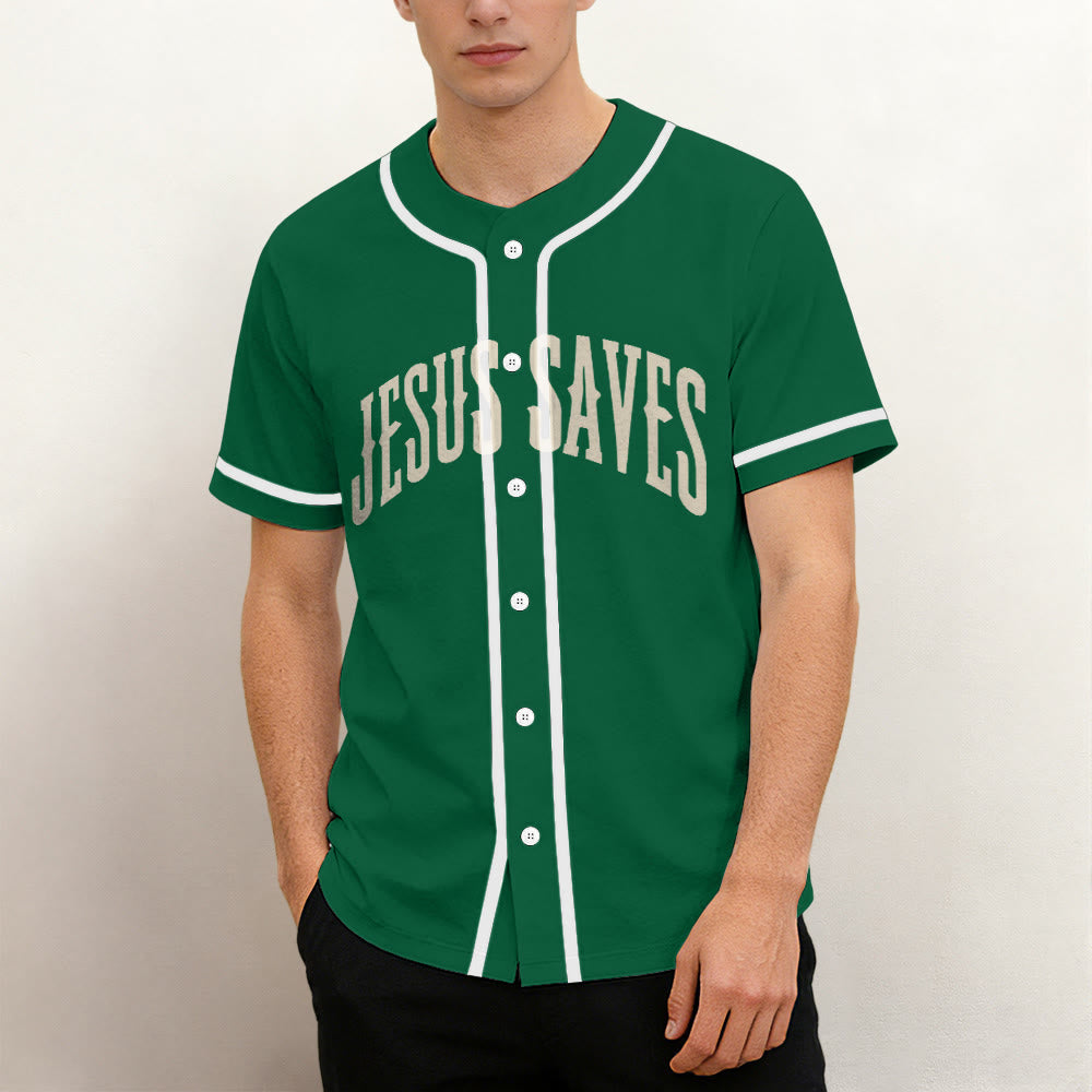Christianartworkshop Baseball Faith Jesus Saves Unisex Baseball Jersey - image 1