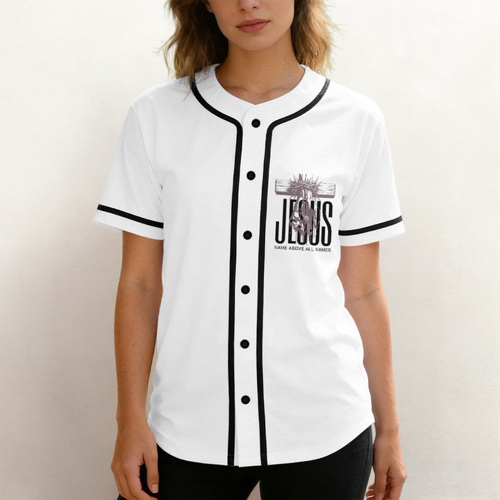 Christianartworkshop Jesus Name Above All Names Faith Statement Unisex Baseball Jersey - image 3