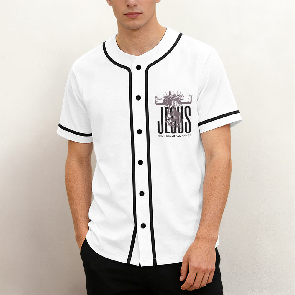 Christianartworkshop Jesus Name Above All Names Faith Statement Unisex Baseball Jersey - image 1