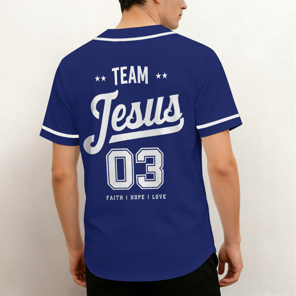 Christianartworkshop Retro Athletic Team Jesus Faith Hope Love Unisex Baseball Jersey - image 2