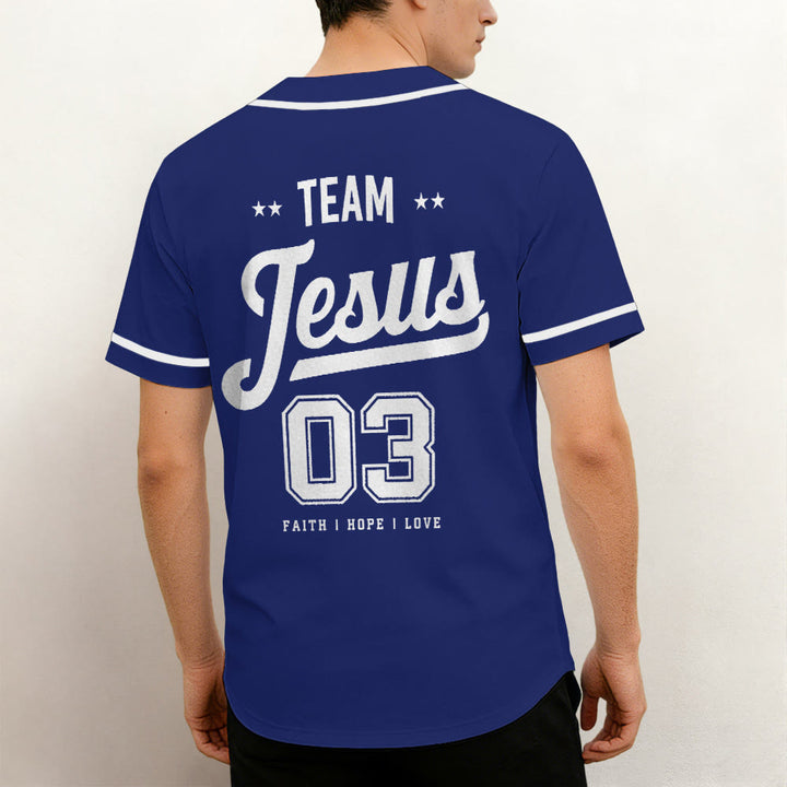 Christianartworkshop Retro Athletic Team Jesus Faith Hope Love Unisex Baseball Jersey - image 2
