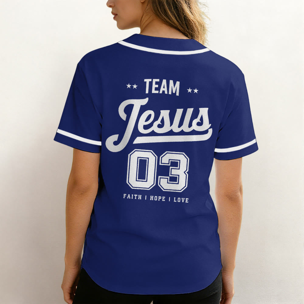 Christianartworkshop Retro Athletic Team Jesus Faith Hope Love Unisex Baseball Jersey - image 4