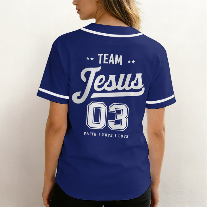 Christianartworkshop Retro Athletic Team Jesus Faith Hope Love Unisex Baseball Jersey - image 4