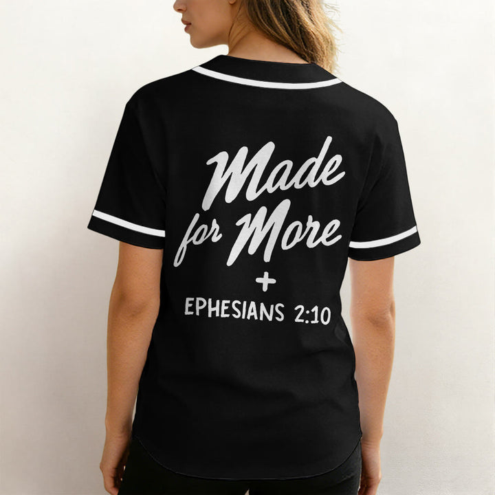 Christianartworkshop Faith-Driven Made for More Ephesians 2:10 Unisex Baseball Jersey - image 3