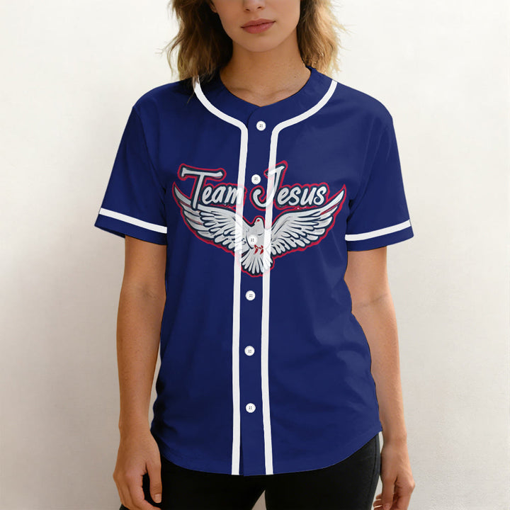 Christianartworkshop Team Jesus Dove of the Holy Spirit Unisex Baseball Jersey - image 3