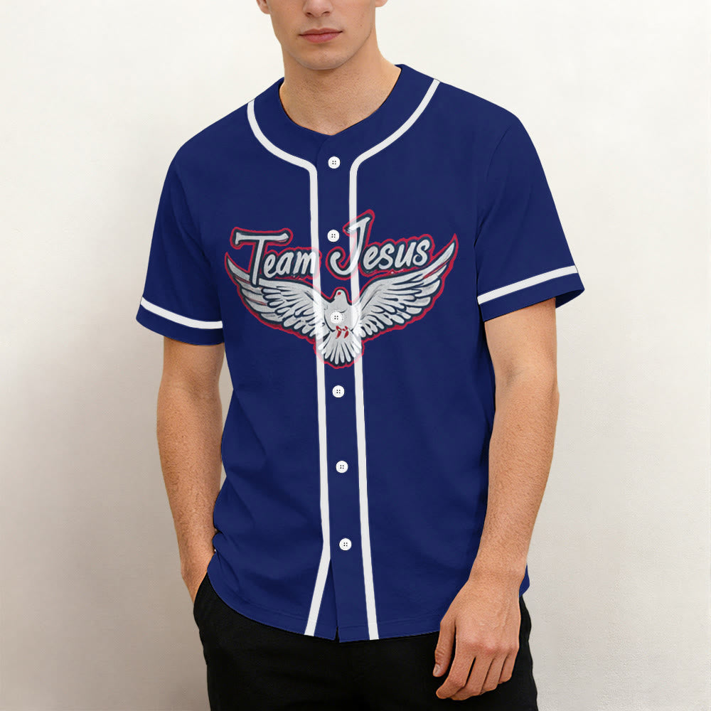 Christianartworkshop Team Jesus Dove of the Holy Spirit Unisex Baseball Jersey - image 1