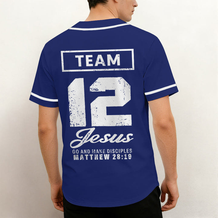 Christianartworkshop Matthew 28:19 Team Jesus Go and Make Disciples Unisex Baseball Jersey - image 2