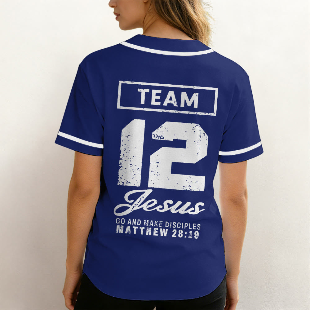 Christianartworkshop Matthew 28:19 Team Jesus Go and Make Disciples Unisex Baseball Jersey - image 4
