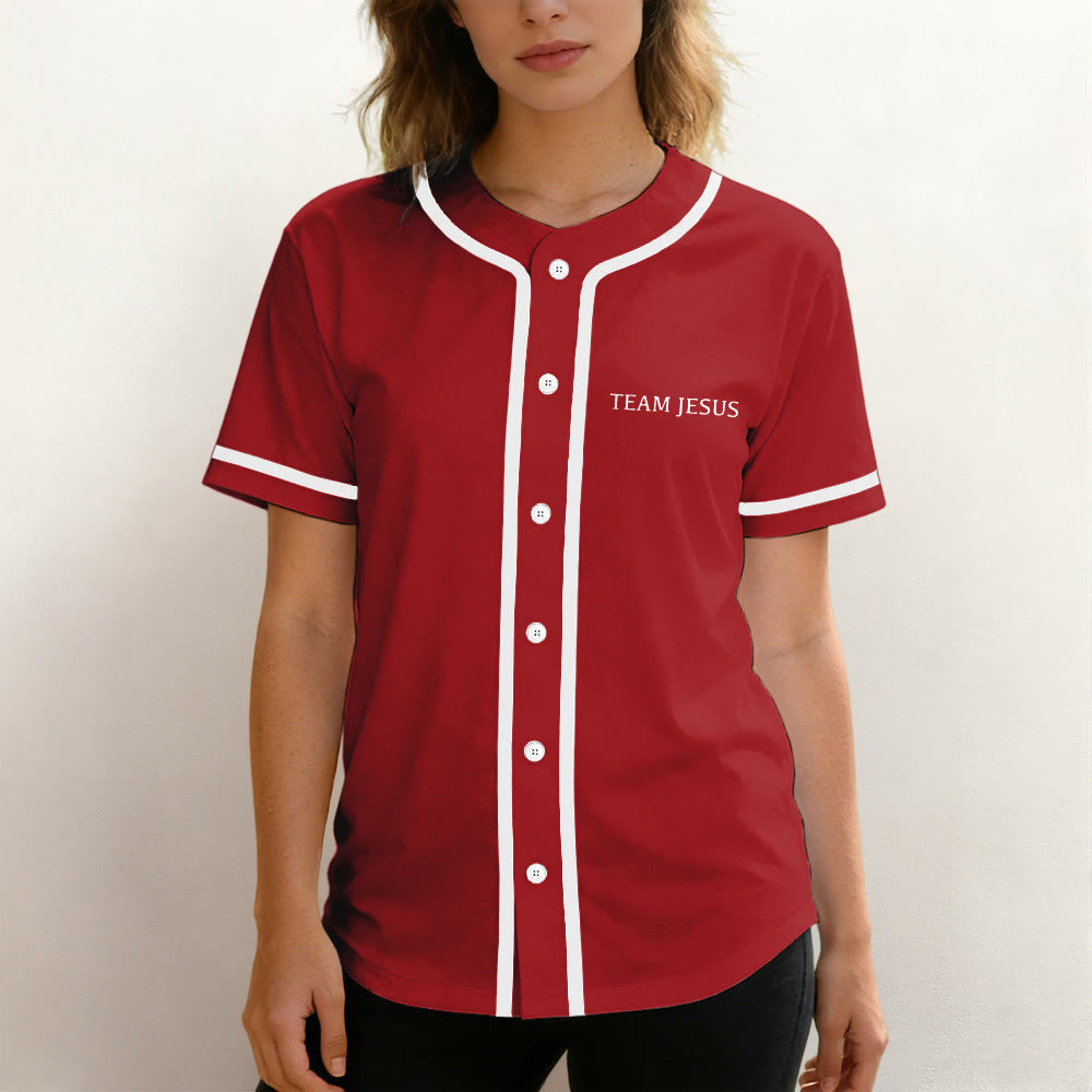 Christianartworkshop Inspirational Team Jesus & Crown of Thorns Unisex Baseball Jersey - image 4