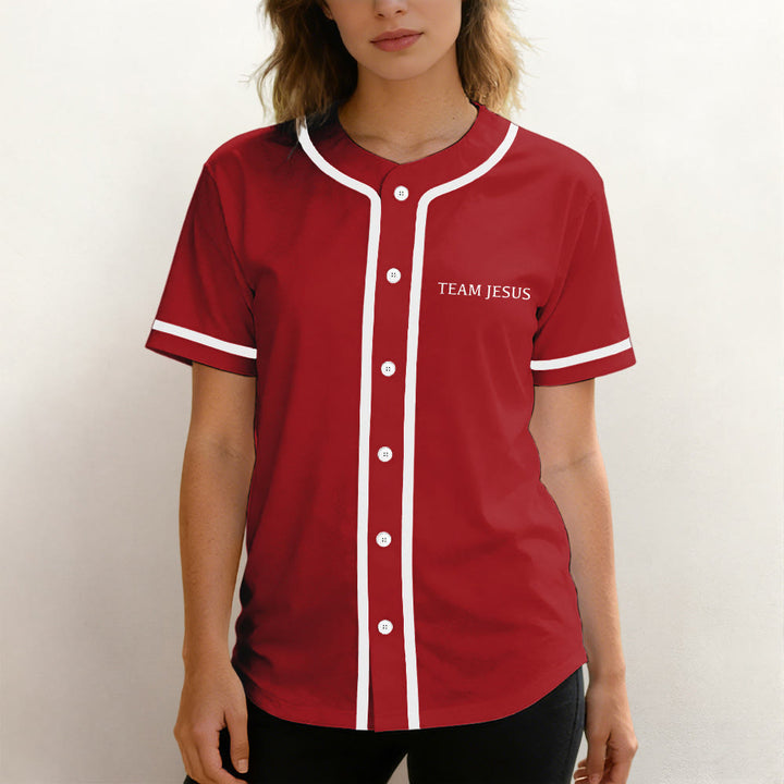 Christianartworkshop Inspirational Team Jesus & Crown of Thorns Unisex Baseball Jersey - image 4