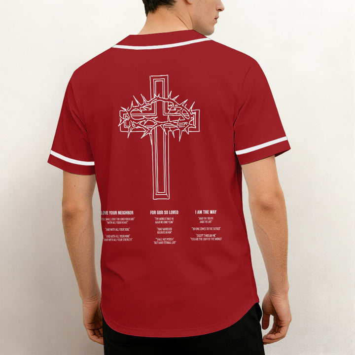 Christianartworkshop Inspirational Team Jesus & Crown of Thorns Unisex Baseball Jersey - image 1