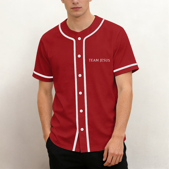 Christianartworkshop Inspirational Team Jesus & Crown of Thorns Unisex Baseball Jersey - image 2