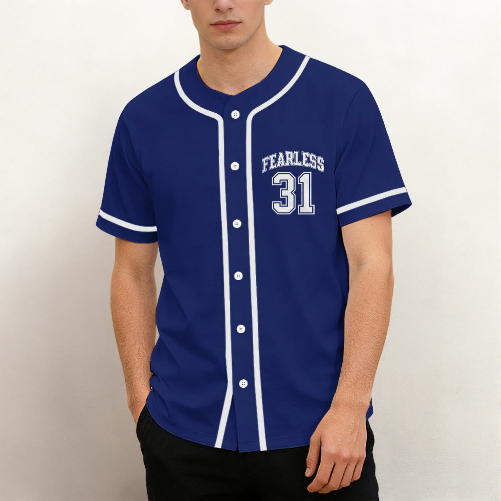 Christianartworkshop Retro Athletic Proverbs 31 Fearless Graphic Unisex Baseball Jersey - image 1
