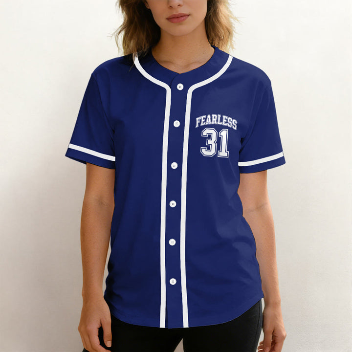 Christianartworkshop Retro Athletic Proverbs 31 Fearless Graphic Unisex Baseball Jersey - image 3