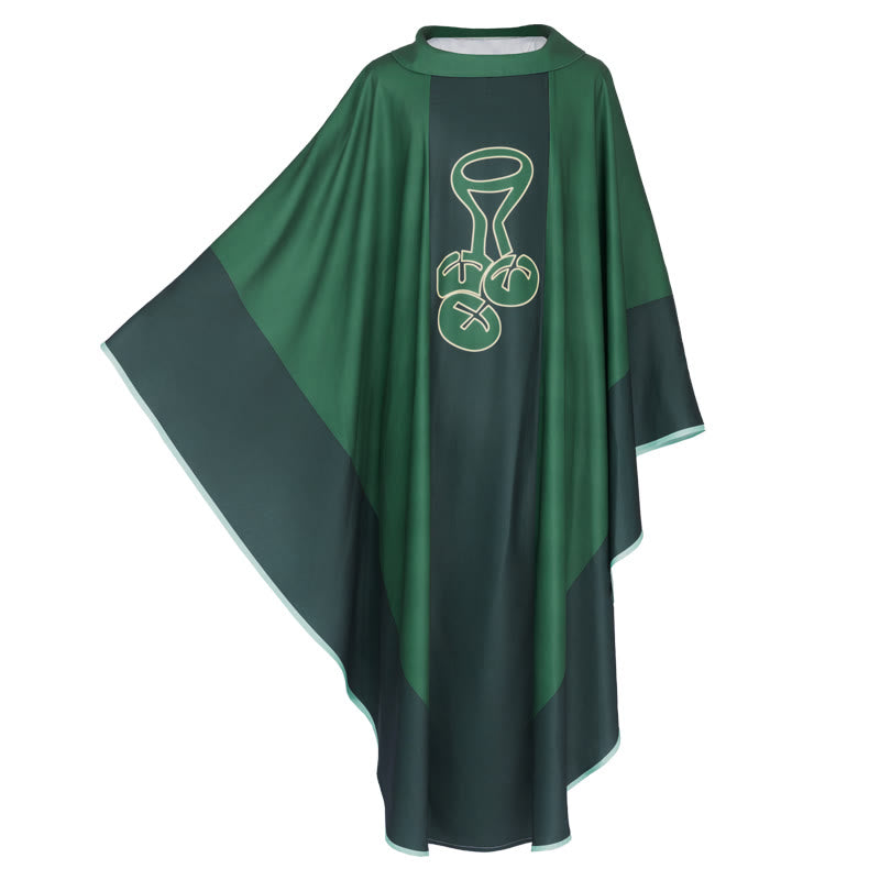 Christianartworkshop Symbolic Multicolored Chasuble with Golden Chalice - Host Elements - image 1