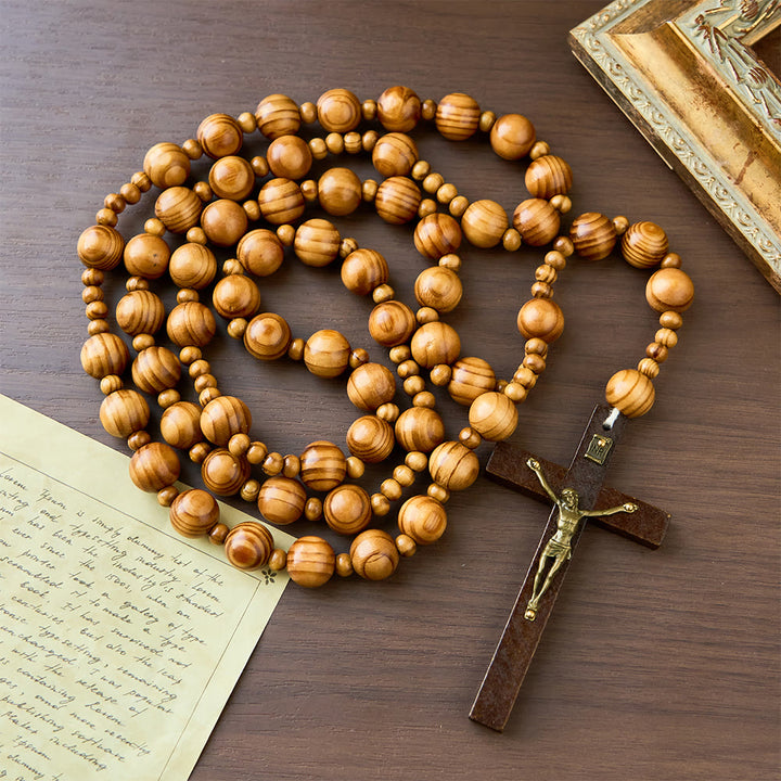 Christianartworkshop Handmade Olive Wood Crucifix Prayer Rosary - image 3