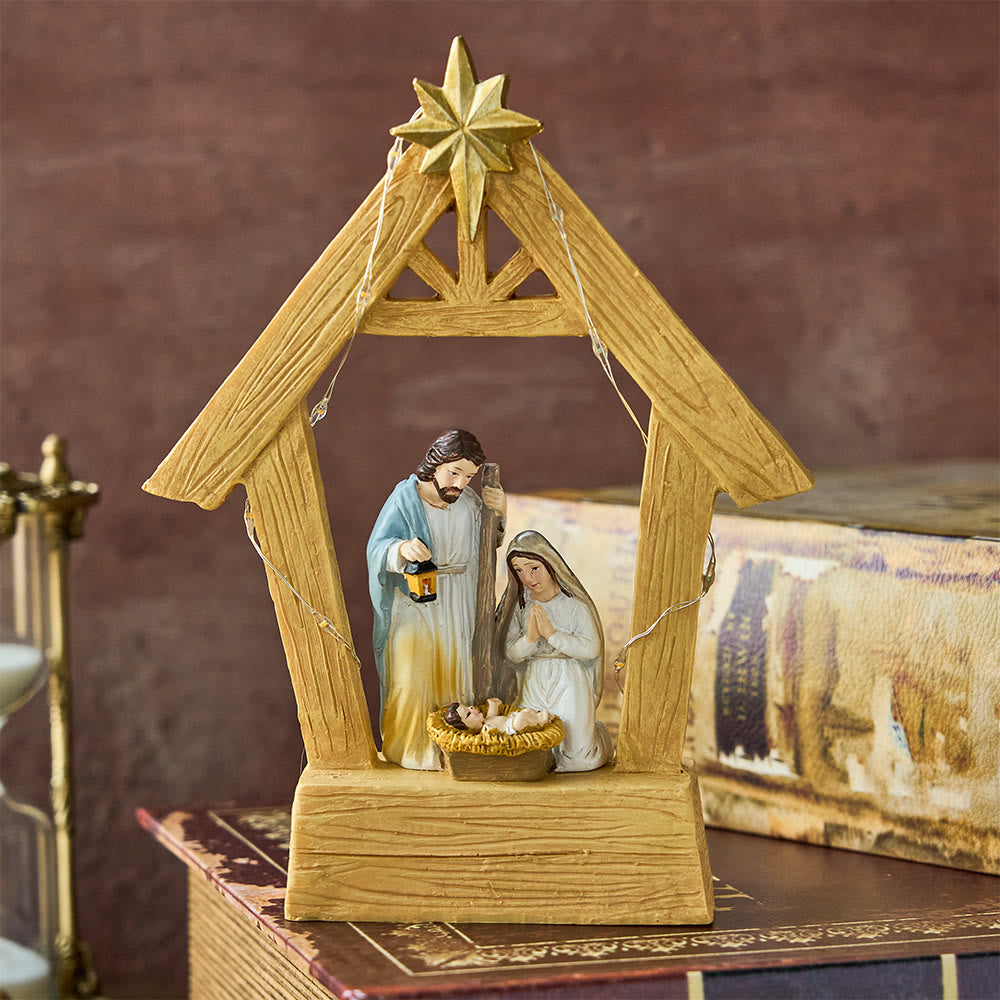 Christianartworkshop Illuminated Nativity Ornament: Sacred Birth & Festive Grace - Nativity - image 0