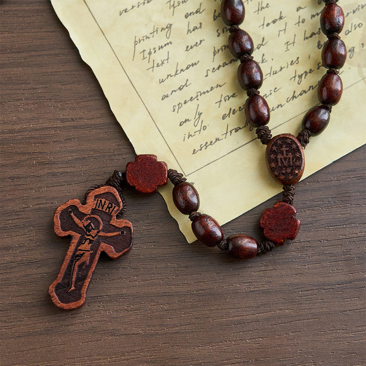 Handcrafted Christian Cross Rosewood Rosary - image 5
