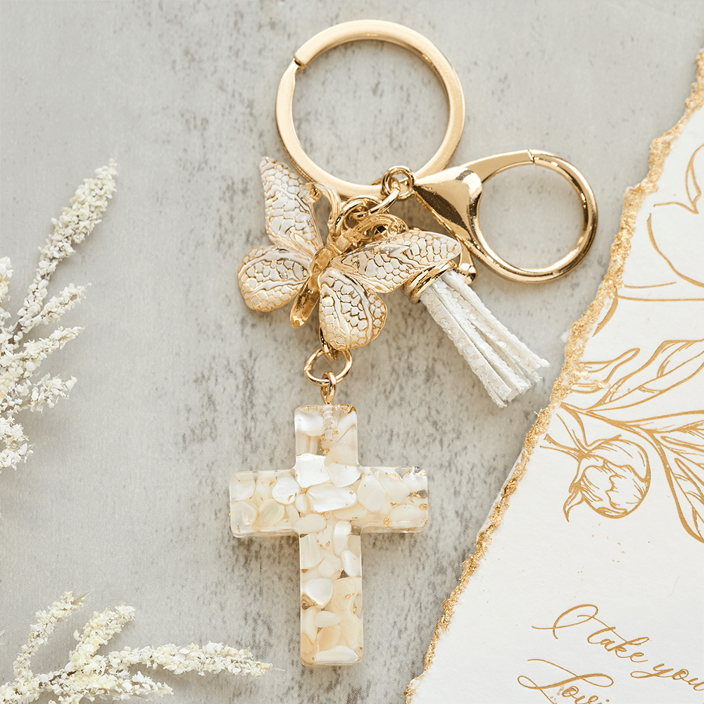 Christianartworkshop 6 Fresh Style Color Resin Butterfly Cross Keychain - image 7