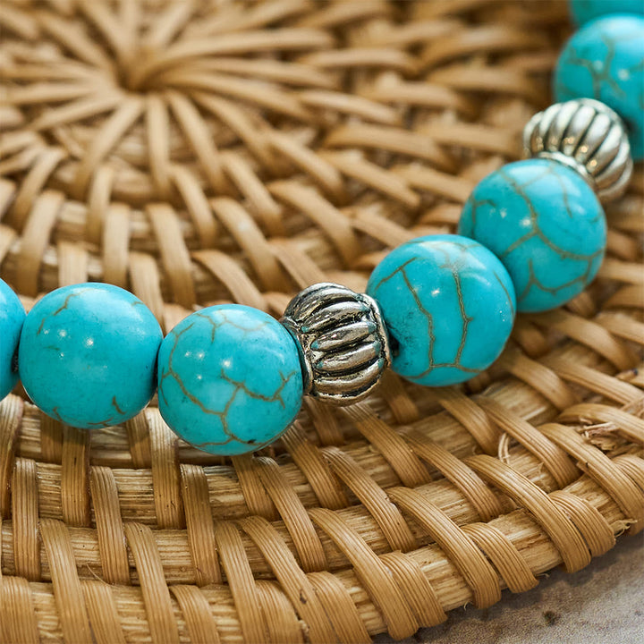 Christianartworkshop Hand-Crafted Turquoise Beaded Cross Pendant Bracelet - image 3