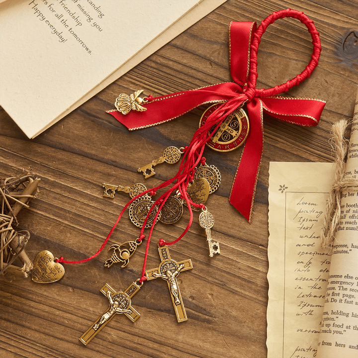 St. Benedict House Blessing Protection Medals Home/Car Hanger - Golden - image 2