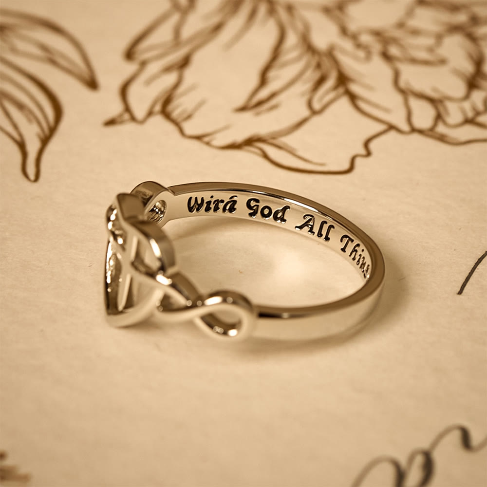 Christianartworkshop Heart Cross Faith - Bonded Ring: With God, All Things Are Possible - image 1