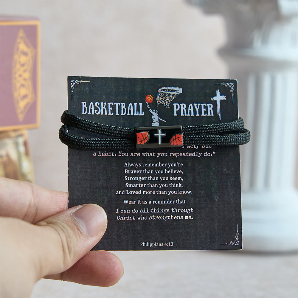 Christianartworkshop Cross Paracord Basketball Soccer Baseball Bracelet: Faith & Sport Companion - Basketball - image 0