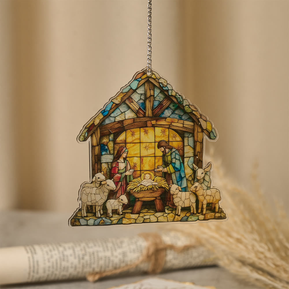 Christianartworkshop Guiding Light Nativity Scene Ornament: Portable Reminder of Holiday Grace - A - 30cm - image 0