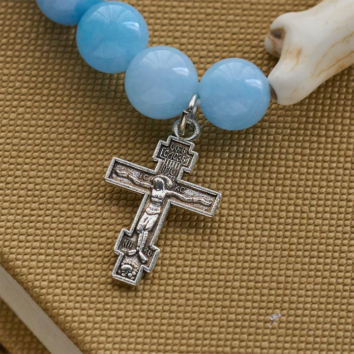 Christianartworkshop Blue Bead Polar Bear Handmade Cross Bracelet: Save Our Polar Bears - image 5