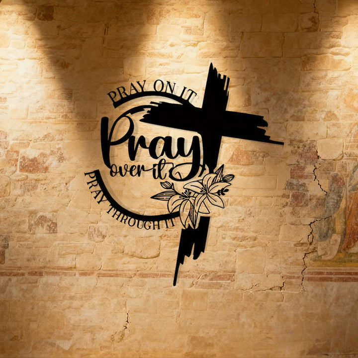 Christianartworkshop Modern Style Pray Over It Quote Inspirational Metal Wall Decor - image 3