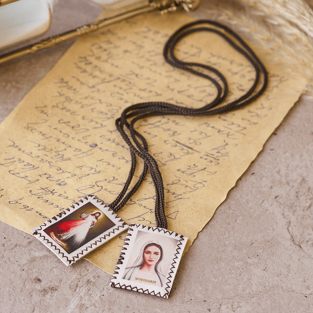 Christianartworkshop Double Sided Sacred Heart and Virgin Mary Scapular: A Dual Devotion to Jesus and Mary - image 3