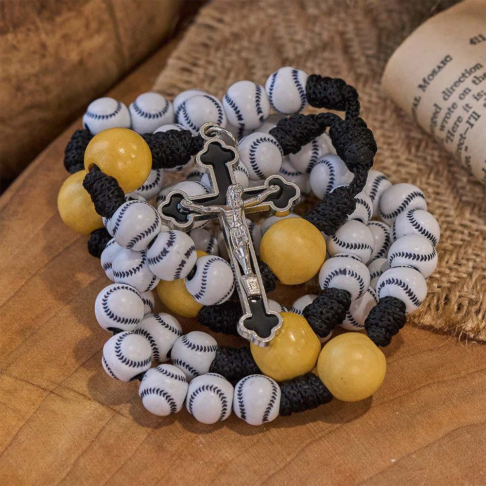 Hand-Woven Baseball Beads Sports Prayer Rosary - image 5