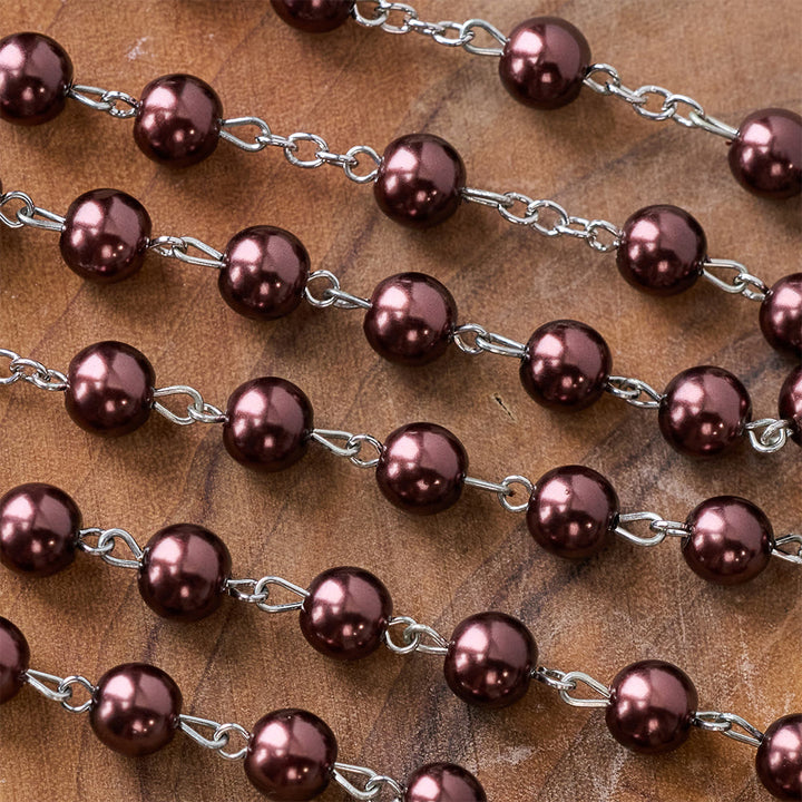 Brown Pearl Catholic Blessing Rosary  - image 6