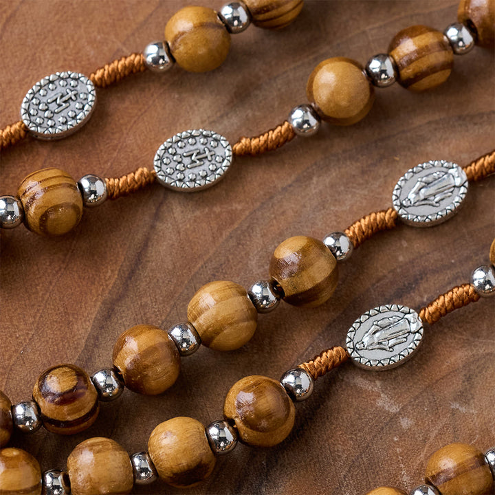 Natural Wood Handmade Rosary With Saint Benedict Cross - image 7