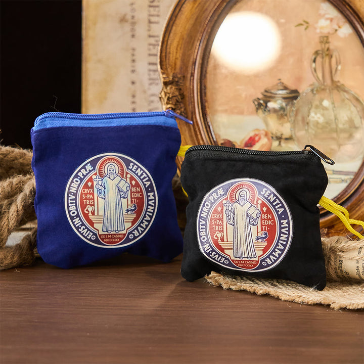 Christianartworkshop Modern Style St. Benedict Practical Velvet Religion Jewelry Storage Bag - image 0
