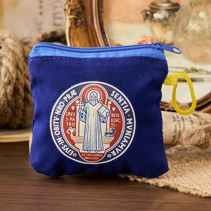 Christianartworkshop Modern Style St. Benedict Practical Velvet Religion Jewelry Storage Bag - image 7