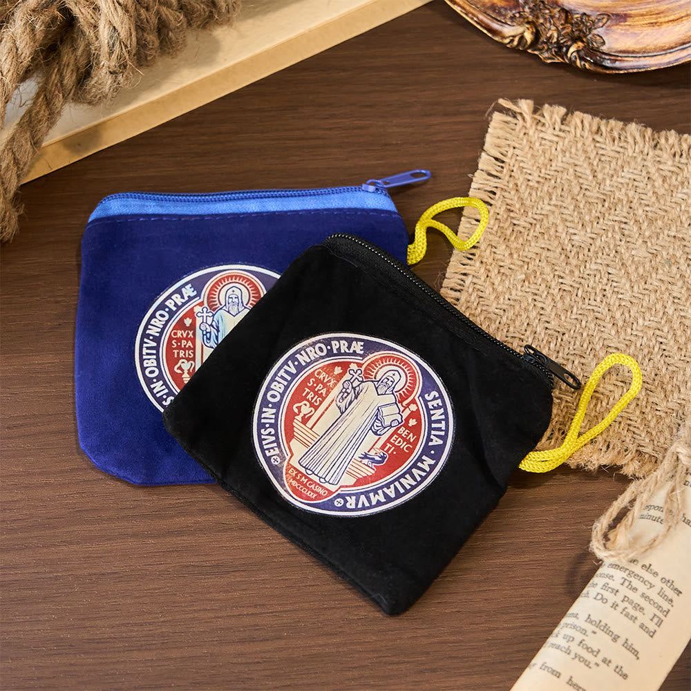 Christianartworkshop Modern Style St. Benedict Practical Velvet Religion Jewelry Storage Bag - image 1