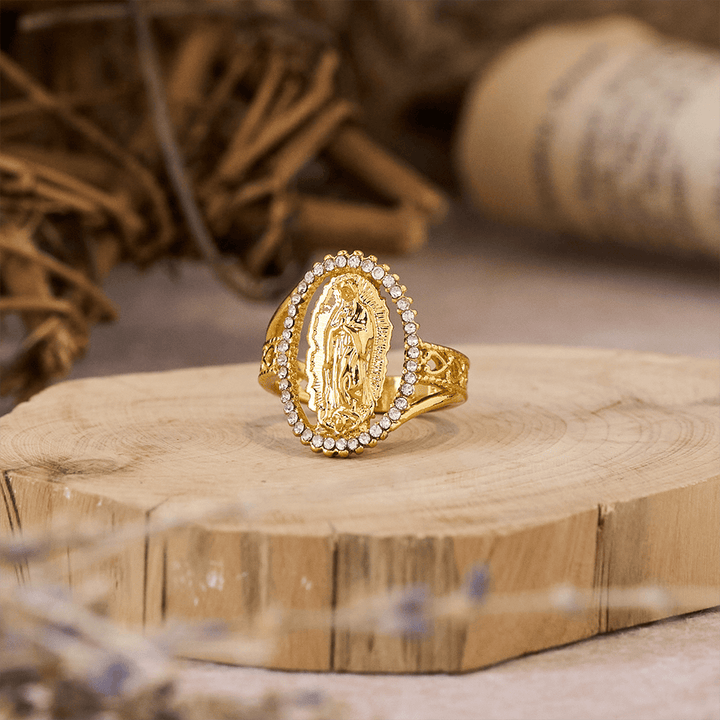 Devotion Ring Our Lady of Guadalupe Gold Ring - Faith Devotional Ring by ...