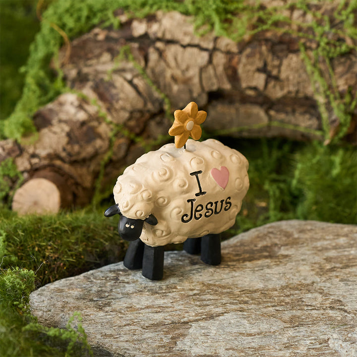 Christianartworkshop I love Jesus The LORD is my shepherd Cute Little Sheep Desktop Ornament - image 1