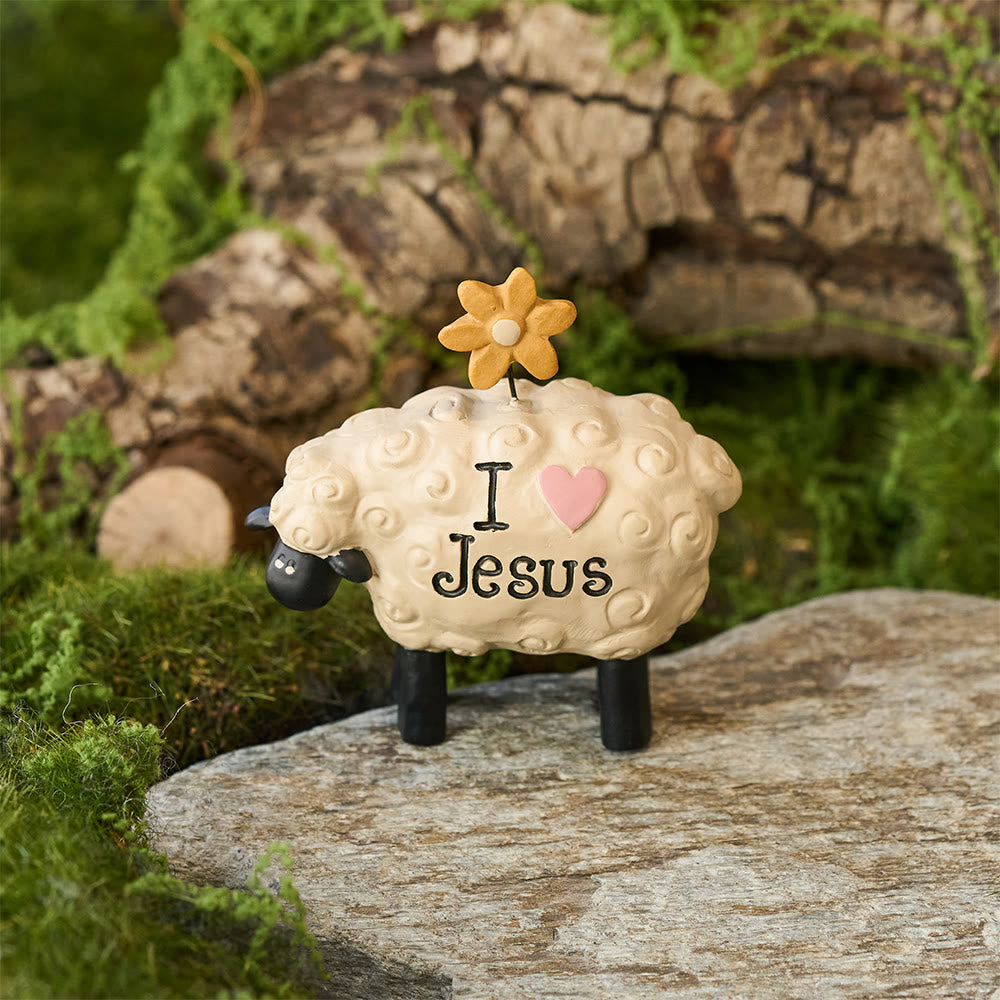 Christianartworkshop I love Jesus The LORD is my shepherd Cute Little Sheep Desktop Ornament - image 4
