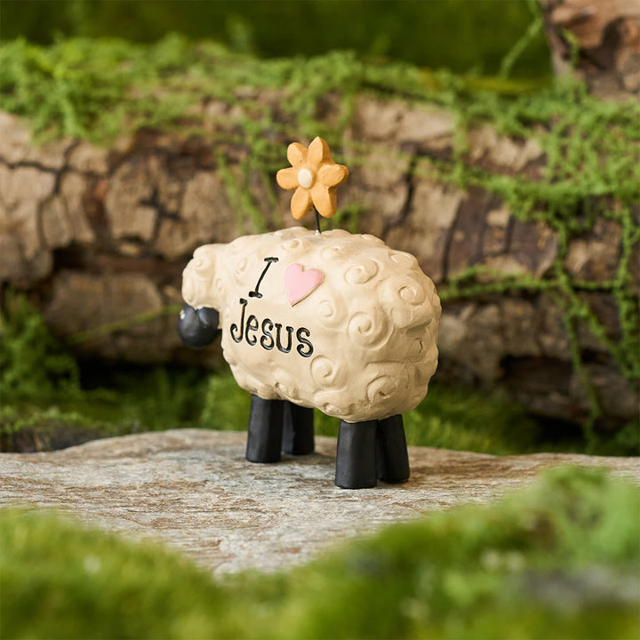 Christianartworkshop I love Jesus The LORD is my shepherd Cute Little Sheep Desktop Ornament - image 3
