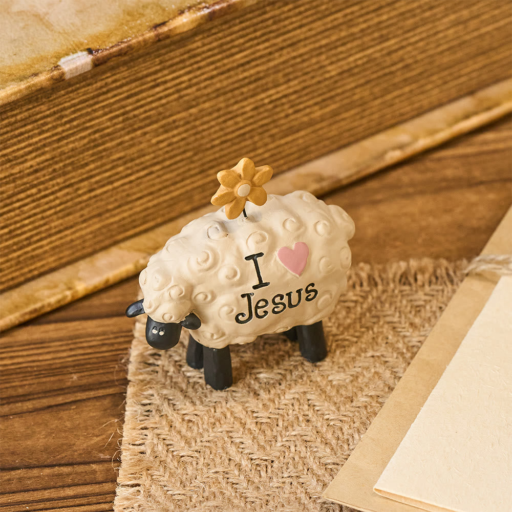 Christianartworkshop I love Jesus The LORD is my shepherd Cute Little Sheep Desktop Ornament - image 5